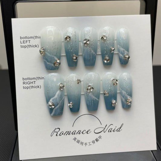 Handmade Wear Blooming Fake Nails Removable