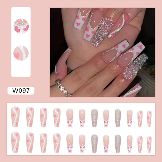 Press On Nails - Wearable Finished Nail Beauty Love Fake Nails