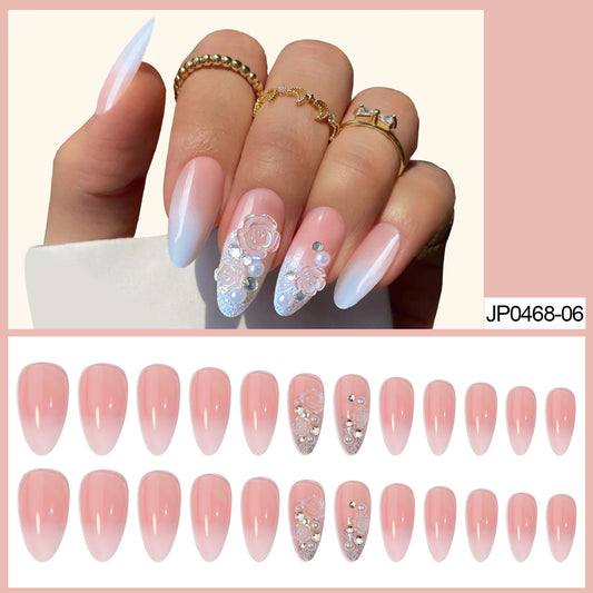 Spot Drill Preserved Flowers Fake Nails Tip Wear Manicure