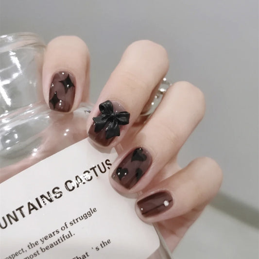 Black Butterfly Star Mane Wearable Nail Patch