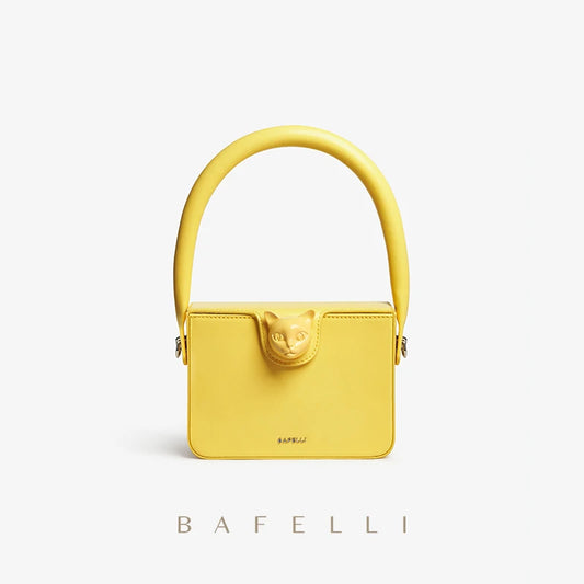 BAFELLI Women's Luxury Boxy Handbag – Genuine Leather Flap Purse