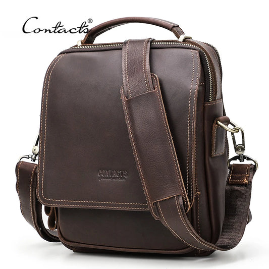 CONTACT'S Leather Bag Vintage Crossbody Shoulder Bags & for 10.5" iPad Bolso