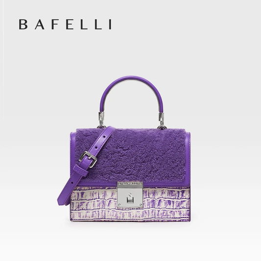 BAFELLI Women’s Wool New Luxury Purple Evening Shoulder Bag