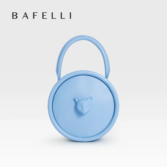 BAFELLI Luxury Bowling Style Women’s Handheld Leather Bag