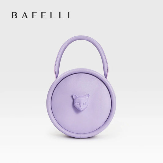 BAFELLI Luxury Bowling Style Women’s Handheld Leather Bag