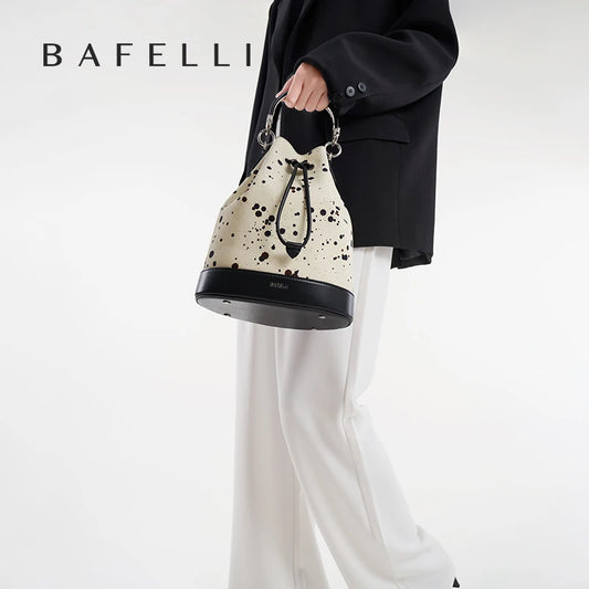 BAFELLI Women’s Leather Luxury Spring Summer Bucket Bag