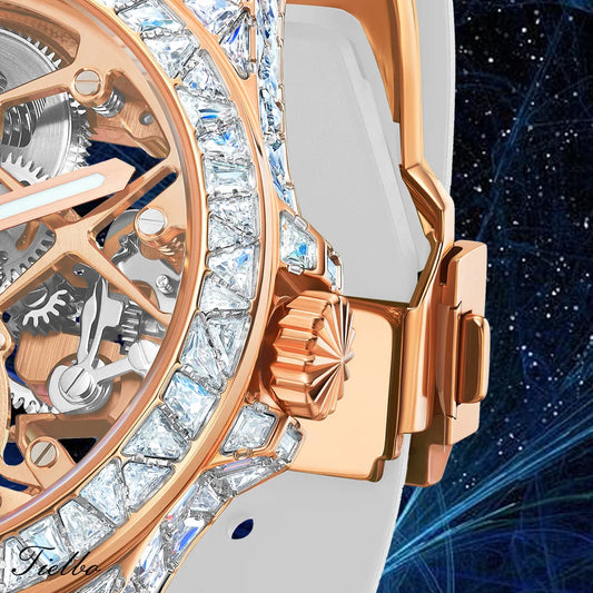 T TIELBO Crystal Flying Tourbillon Luxury Watch with Diamonds for Men & Women