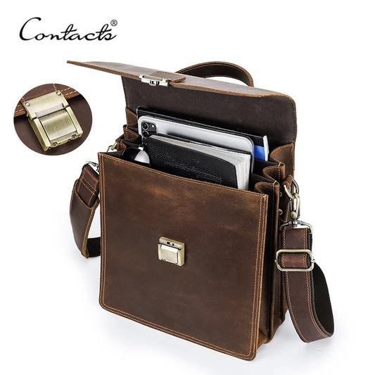 CONTACT'S Genuine Leather Crossbody Bag for Men